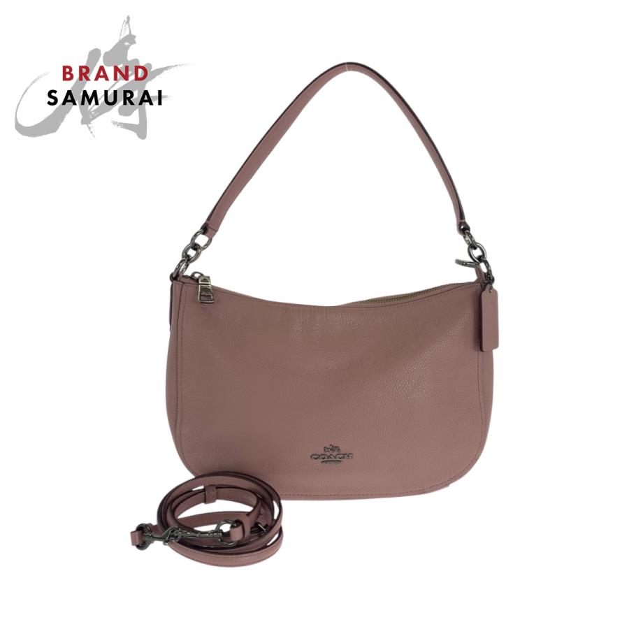 COACH 美品 コーチ チェルシー ロゴ ピンク シルバー金具 PVC  