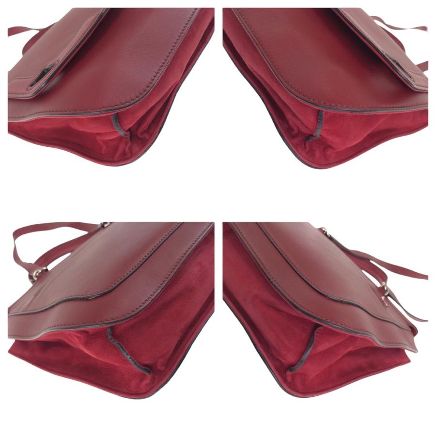 Cartier 美品 カルティエ マルチェロ ドゥ サッチェルバッグ ワイン