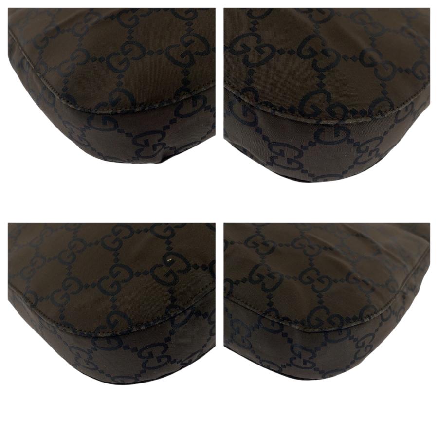 マ*ト様 グッチ ショルダー 145866ナイロンバッグダークブラウン GUCCI ナイロン ショルダーバッグ グッチ 145866 ブラウン