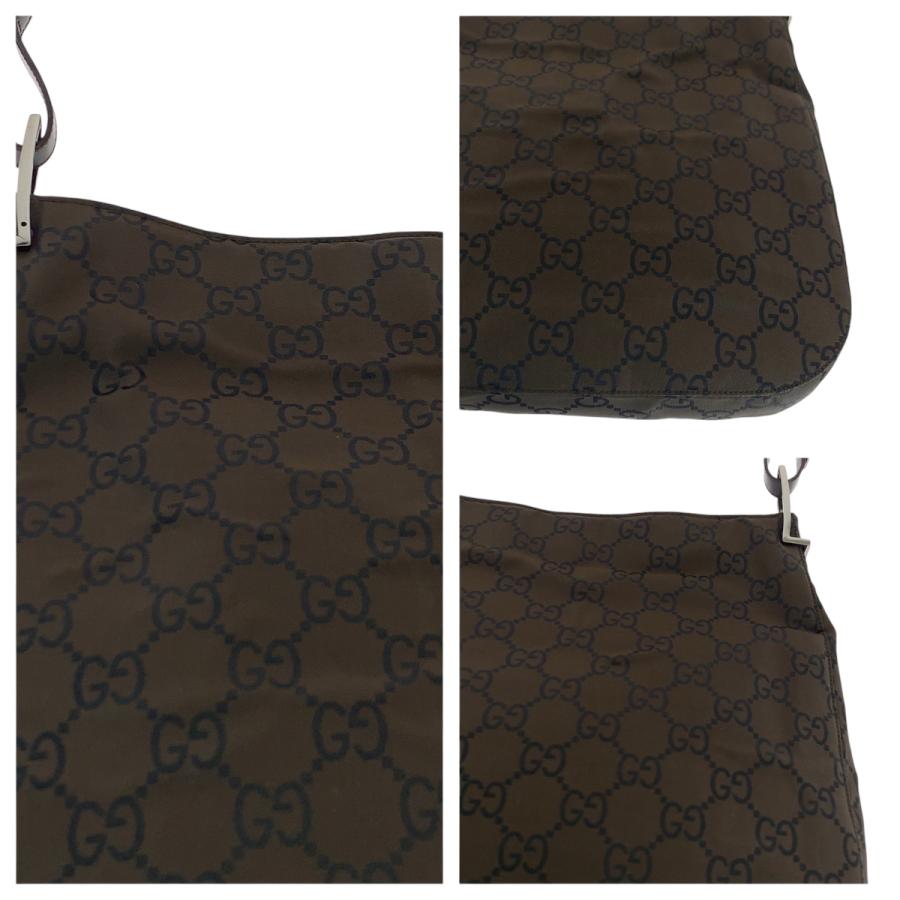 GUCCI グッチ ダークブラウン シルバー金具 ナイロン 001 3166