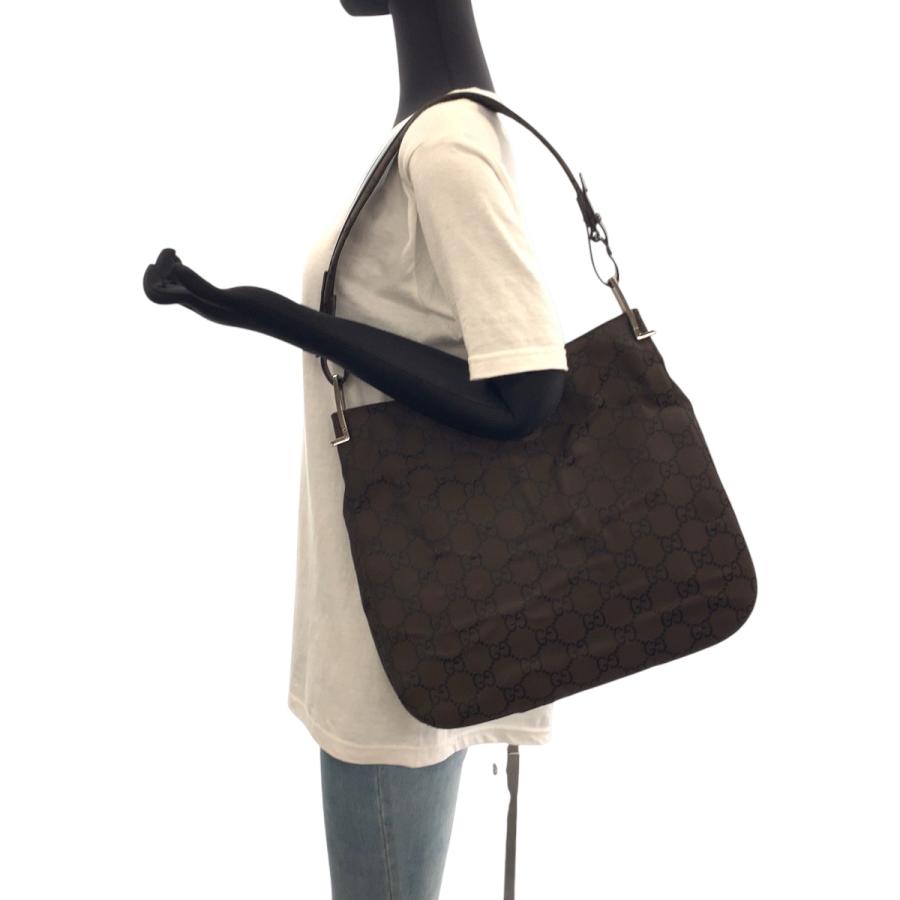 GUCCI（グッチ） GG柄 ダークブラウン シルバー金具 ナイロン 001 3166