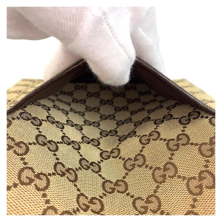GUCCI（グッチ） 美品 ベージュ ブラウン GGキャンバス/レザー 122793