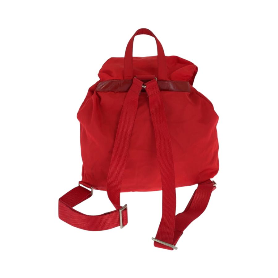 PRADA プラダ テスート 三角ロゴプレート レッド シルバー金具