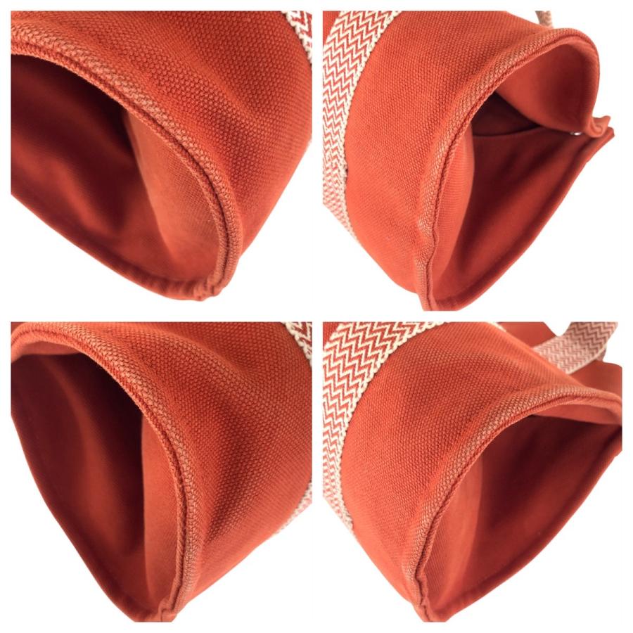 HERMES（エルメス） 美品 カンヌPM オレンジ シルバー金具 キャンバス