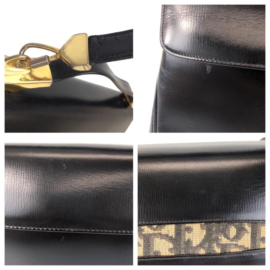 ディオール トロッター チェーン ハンドバッグ レザー ブラック ヴィンテージ Christian Dior クリスチャンディオール ヴィンテージ トロッター