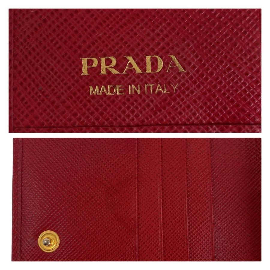 PRADA（プラダ） サフィアーノ レッド ゴールド金具 レザー 折財布