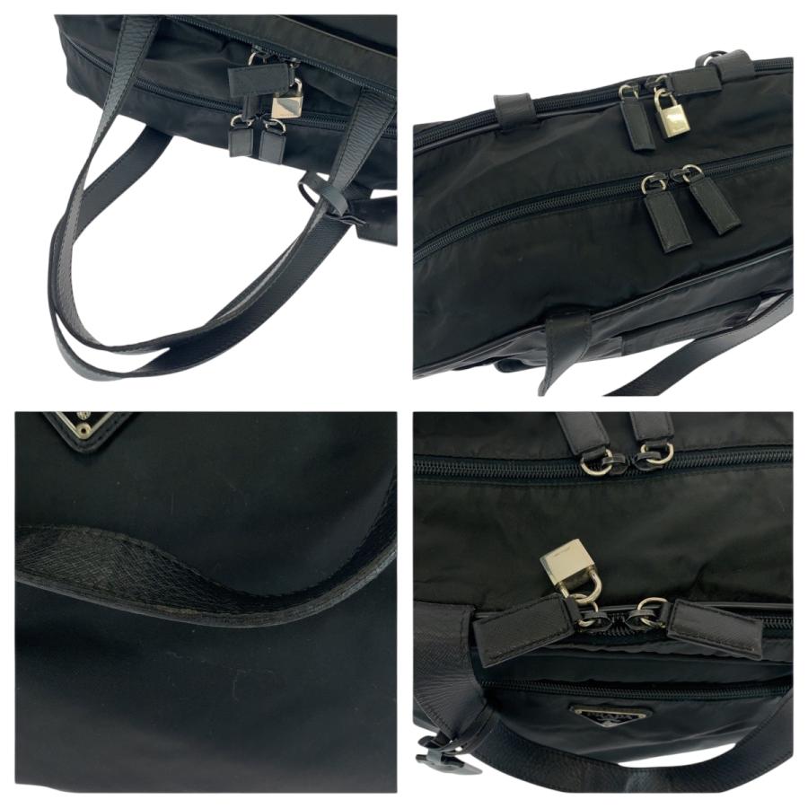 PRADA（プラダ） 美品 テスート 三角ロゴプレート ブラック ナイロン