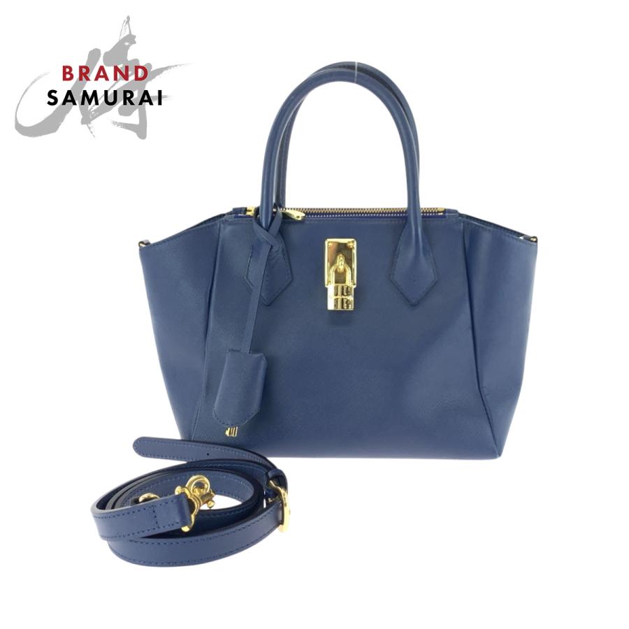 Samantha Thavasa（サマンサタバサ） ブルー ゴールド金具 レザー 