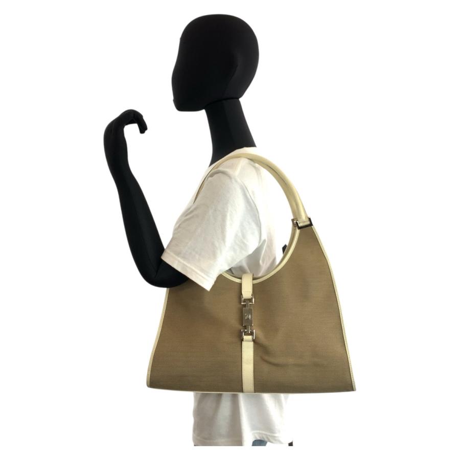 GUCCI（グッチ） ジャッキー ベージュ アイボリー キャンバス/レザー