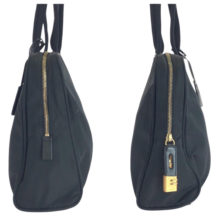 美品 PRADA プラダ テスート 三角ロゴプレート ブラック 黒 ゴールド金具 ナイロン トートバッグ ショルダーバッグ レディース 501732 | PRADA | 06