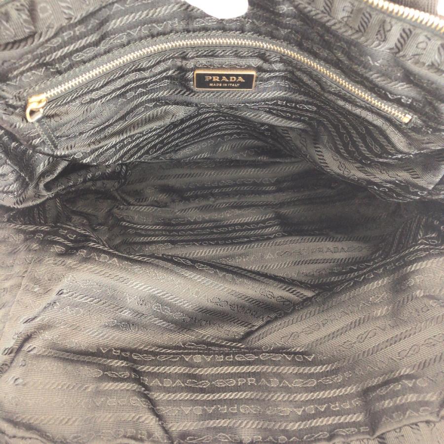美品 PRADA プラダ テスート 三角ロゴプレート ブラック 黒 ゴールド金具 ナイロン トートバッグ ショルダーバッグ レディース 501732 | PRADA | 07