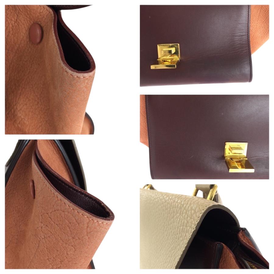 CELINE（セリーヌ） トラペーズ ボルドー アイボリー オレンジ 