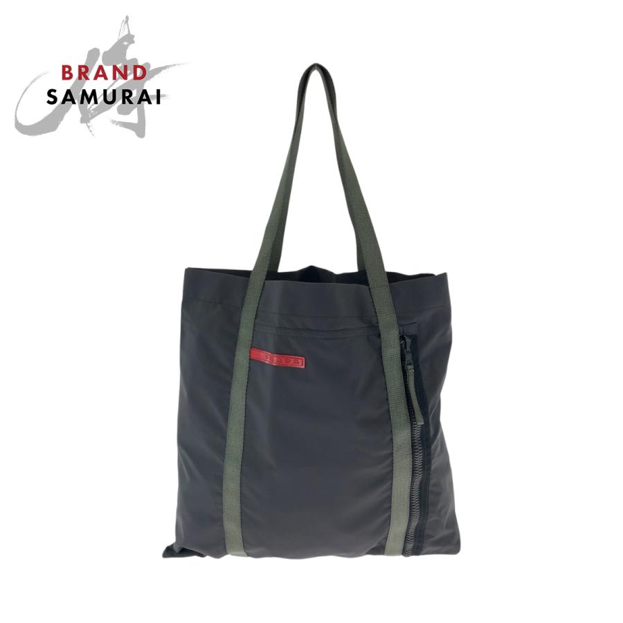 PRADA 美品 プラダ プラダスポーツ グレー ナイロン 4VA114 PRADA 美品 プラダ プラダスポーツ グレー ナイロン 4VA114