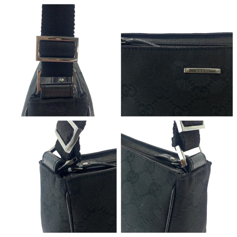 GUCCI（グッチ） 美品 ブラック 黒 シルバー金具 GGキャンバス 106644