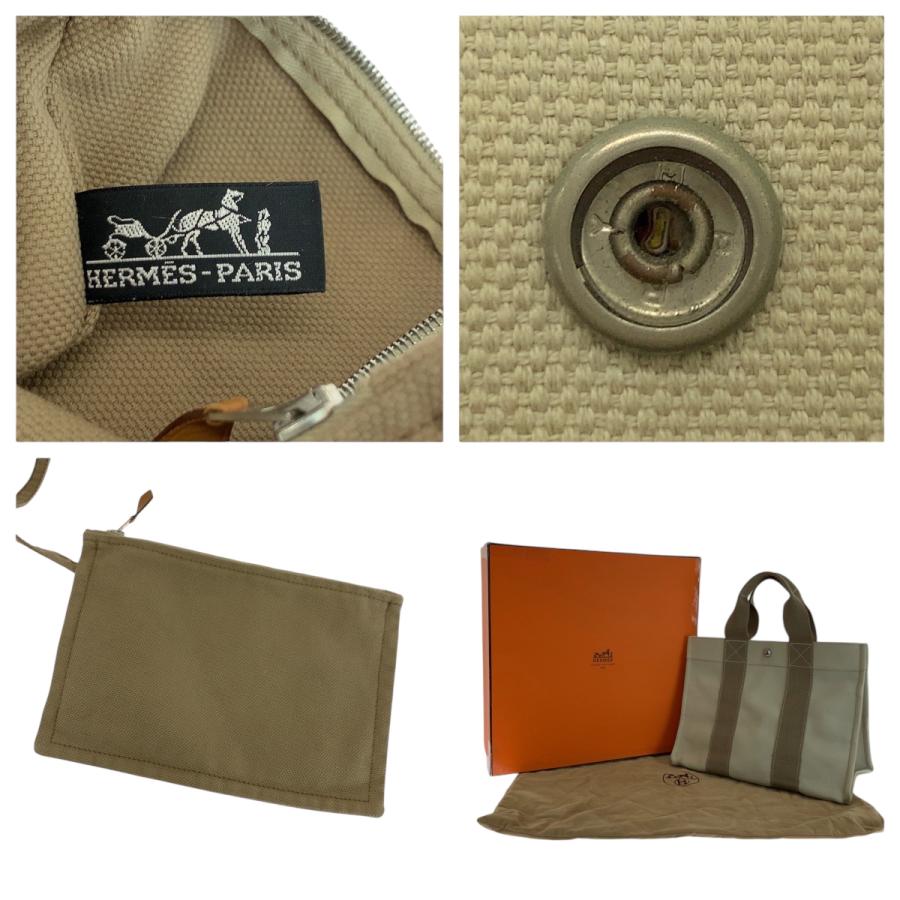 美品 HERMES エルメス ボラボラPM ベージュ アイボリー シルバー金具 キャンバス トートバッグ ハンドバッグ レディース 501875 | HERMES | 03