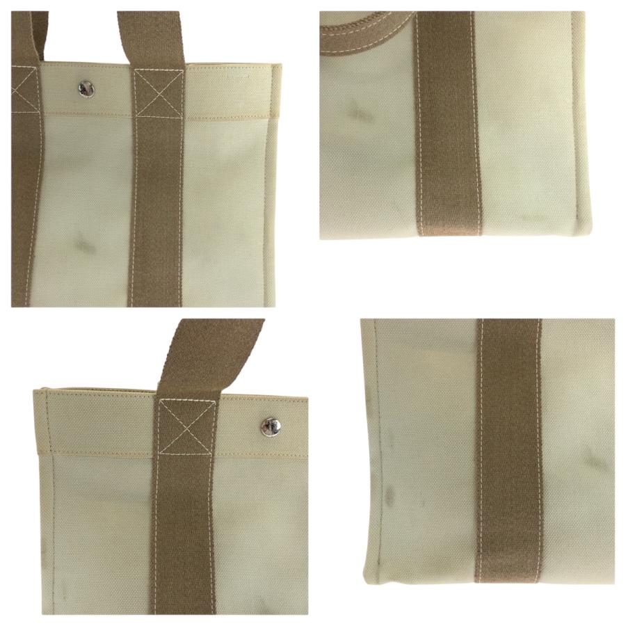 美品 HERMES エルメス ボラボラPM ベージュ アイボリー シルバー金具 キャンバス トートバッグ ハンドバッグ レディース 501875 | HERMES | 04