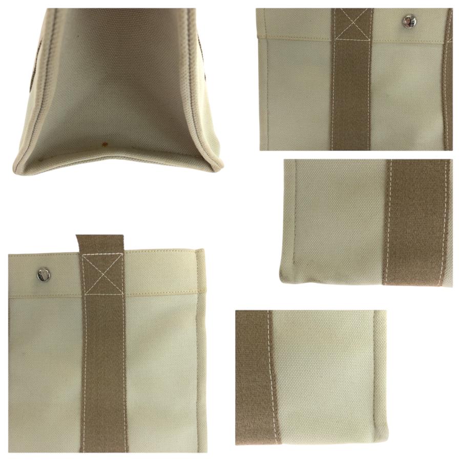 美品 HERMES エルメス ボラボラPM ベージュ アイボリー シルバー金具 キャンバス トートバッグ ハンドバッグ レディース 501875 | HERMES | 05