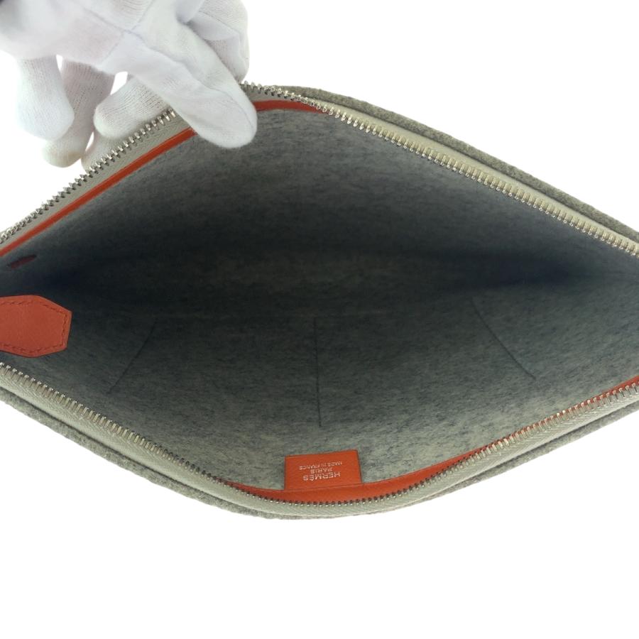 エルメス フェルト トゥードゥー 37 クラッチバッグ グレー