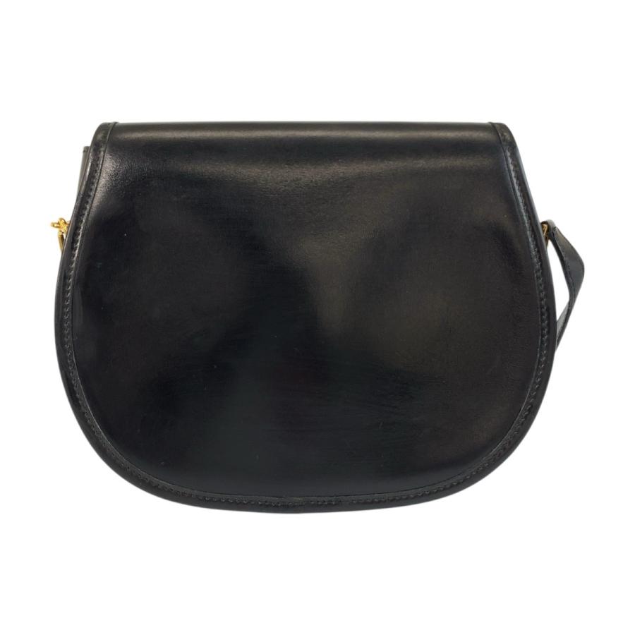 美品 HERMES エルメス ヴィンテージ ブラック 黒 ゴールド金具 レザー ショルダーバッグ ポシェット レディース 501916 | HERMES | 01