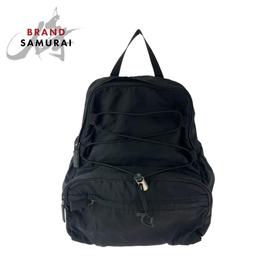 PRADA プラダ テスート 三角ロゴプレート ブラック 黒 シルバー