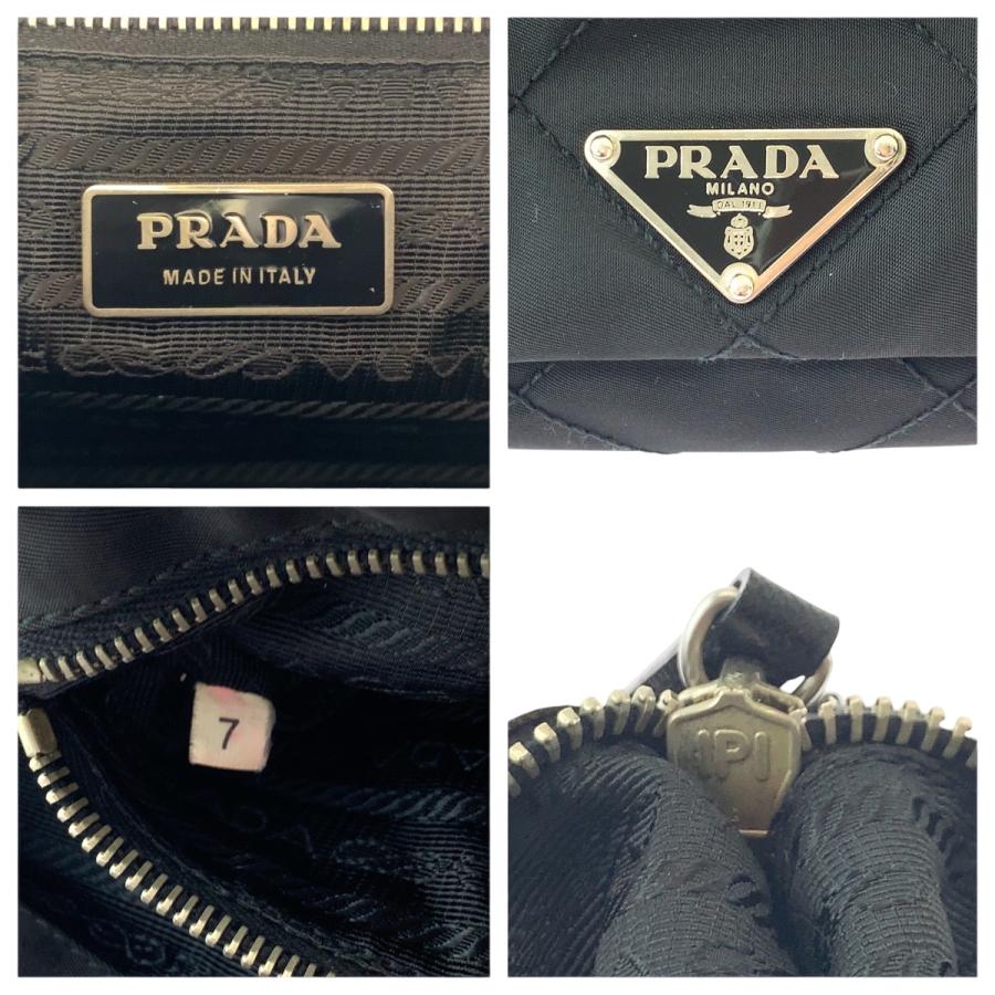 美品 PRADA プラダ キルティング テスート 三角ロゴプレート ブラック 黒 シルバー金具 ナイロン BT0422 ショルダーバッグ 501942 | PRADA | 03
