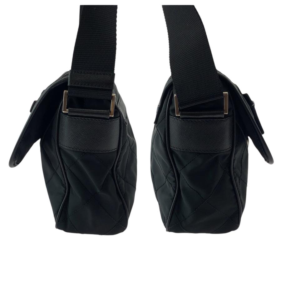 美品 PRADA プラダ キルティング テスート 三角ロゴプレート ブラック 黒 シルバー金具 ナイロン BT0422 ショルダーバッグ 501942 | PRADA | 07
