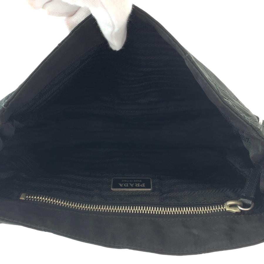 美品 PRADA プラダ キルティング テスート 三角ロゴプレート ブラック 黒 シルバー金具 ナイロン BT0422 ショルダーバッグ 501942 | PRADA | 08
