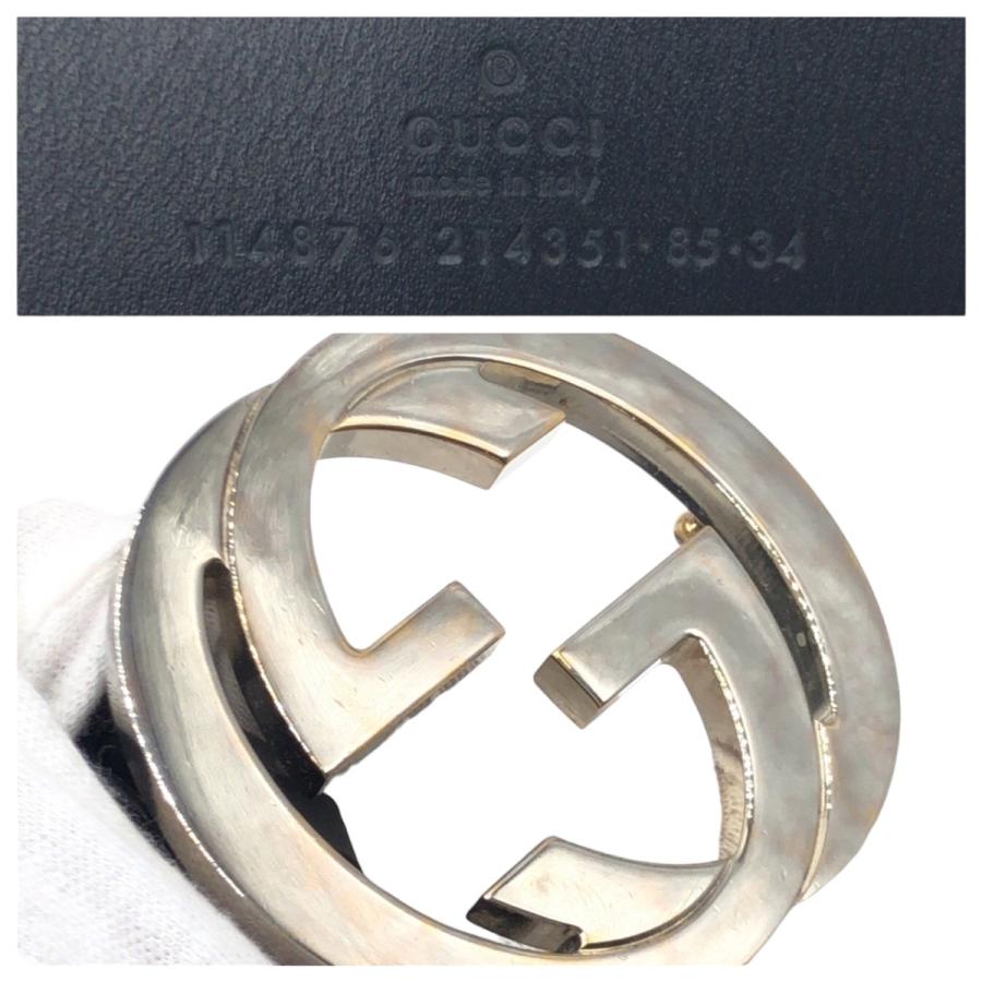 GUCCI（グッチ） 美品 インターロッキングG ブラック 黒 シルバー