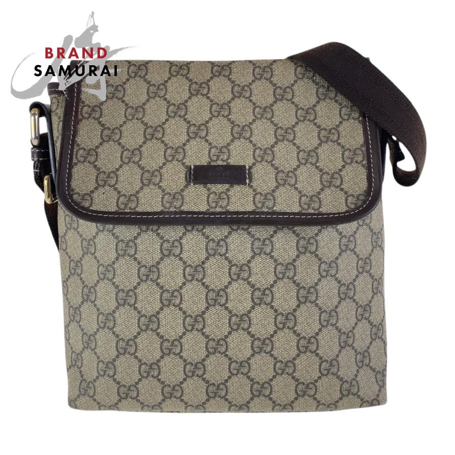 【GUCCI】グッチ 223666 GGスプリームキャンバス ベージュ ユニセックス ショルダーバッグ GUCCI（グッチ） ベージュ ブラウン シルバー金具 GGスプリーム