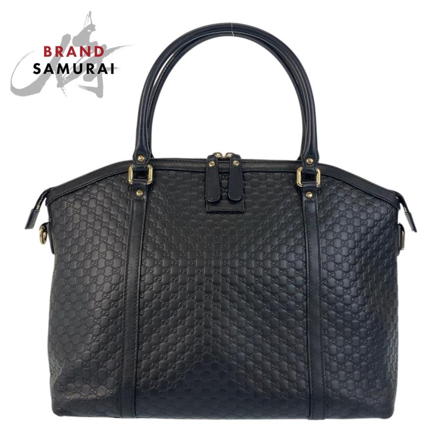 GUCCI マイクロシマレザーブラックショルダーバッグ