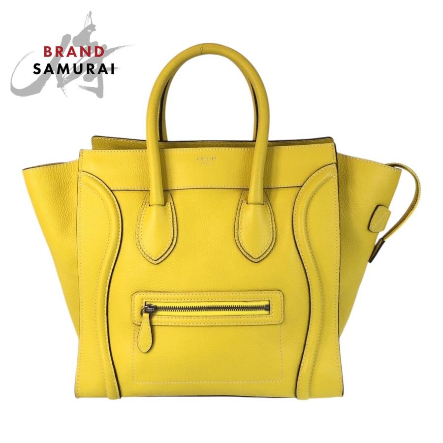 CELINE（セリーヌ） 美品 ラゲージ ミニショッパー イエロー シルバー 
