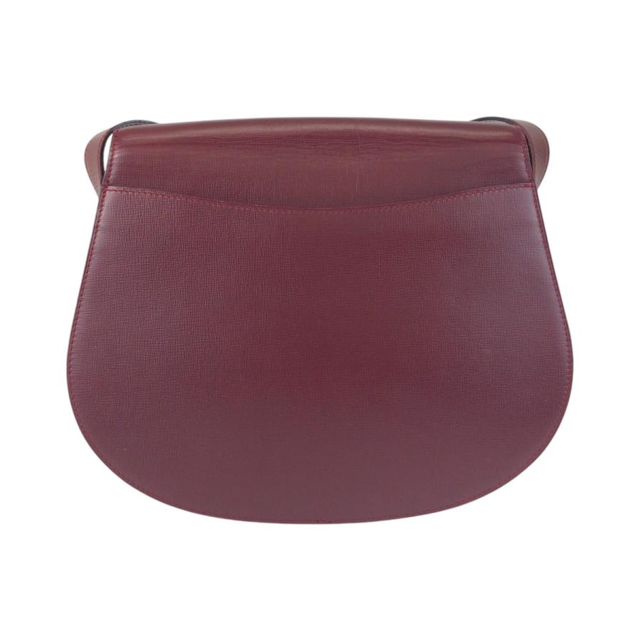 美品】カルティエショルダーバッグポシェットレザーボルドーゴールド金具