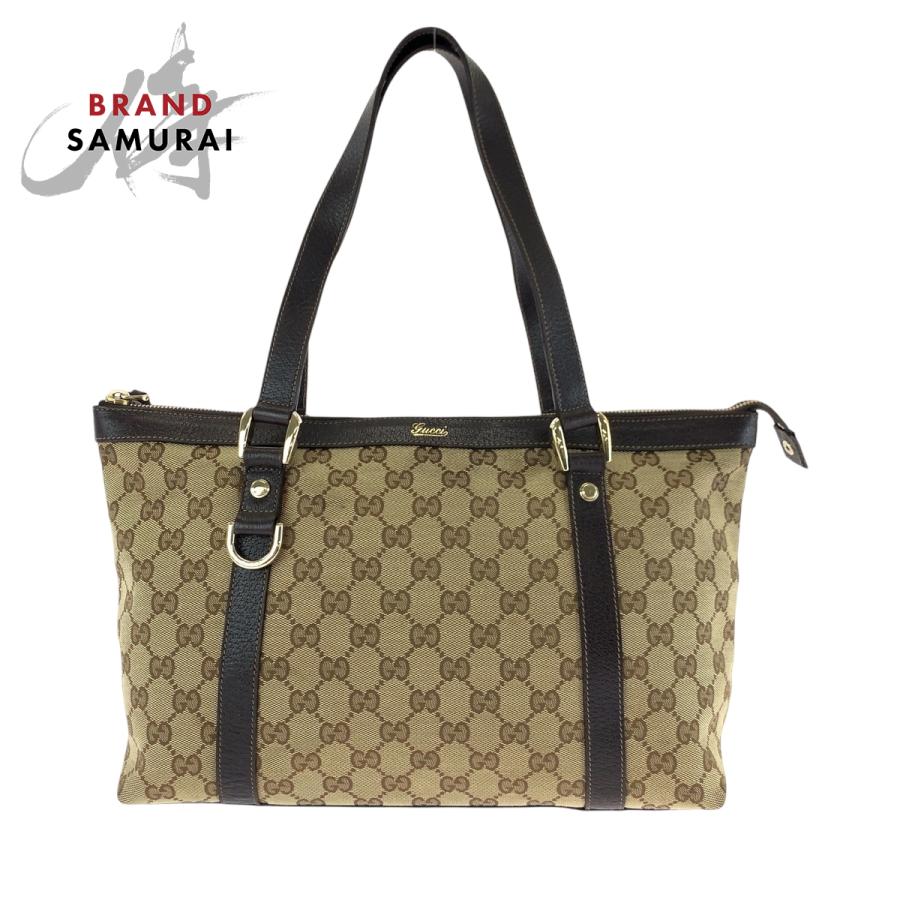 GUCCI グッチ トートバッグ アビー GGキャンバス ゴールド金具 ブラック