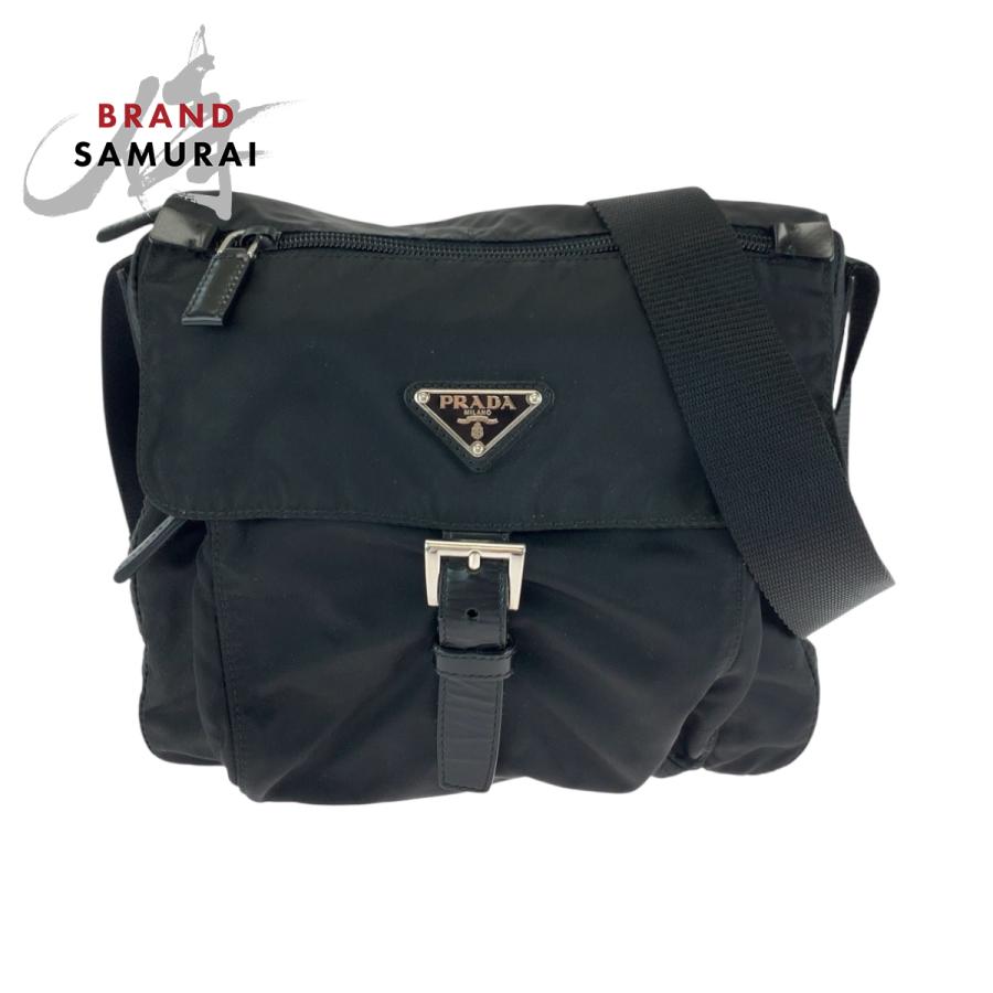 PRADA（プラダ） 美品 テスート 三角ロゴプレート ブラック 黒