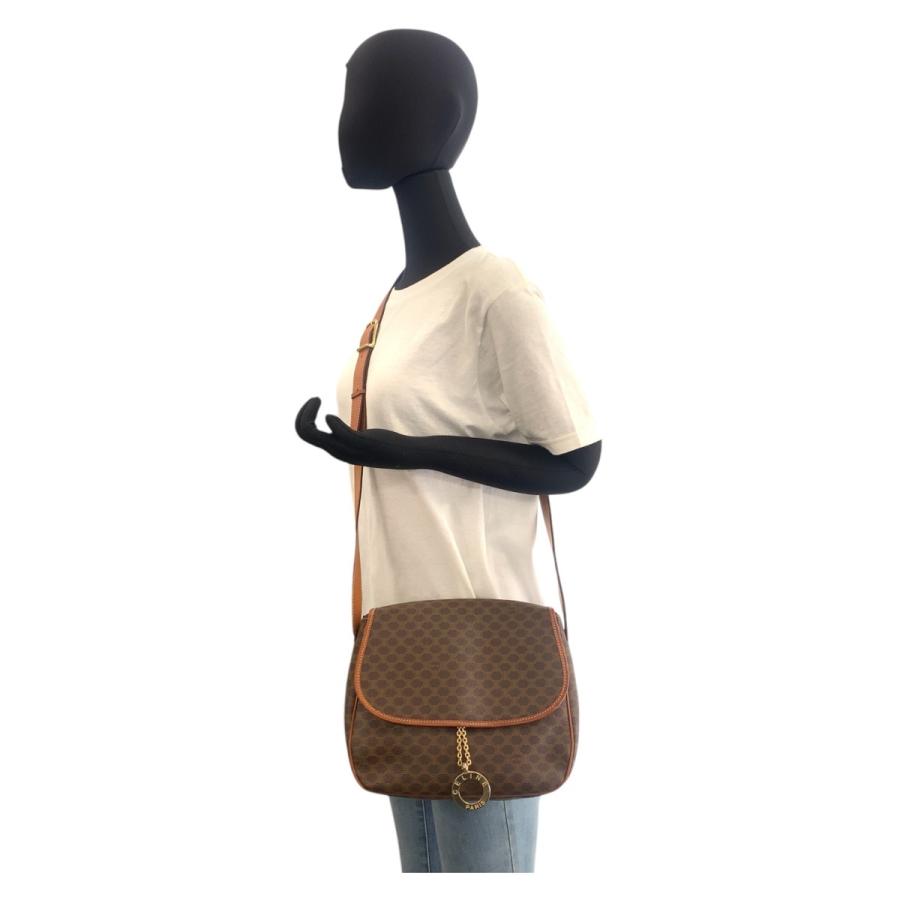 極美品‼️CELINE ショルダーバッグ　マカダム柄　サークルロゴ　レザー セリーヌ CELINE マカダム サークルロゴ バッグ ショルダーバッグ