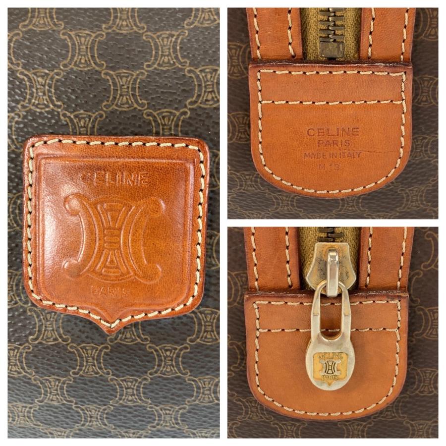 CELINE（セリーヌ） マカダム ブラウン ゴールド金具 PVC/レザー M13