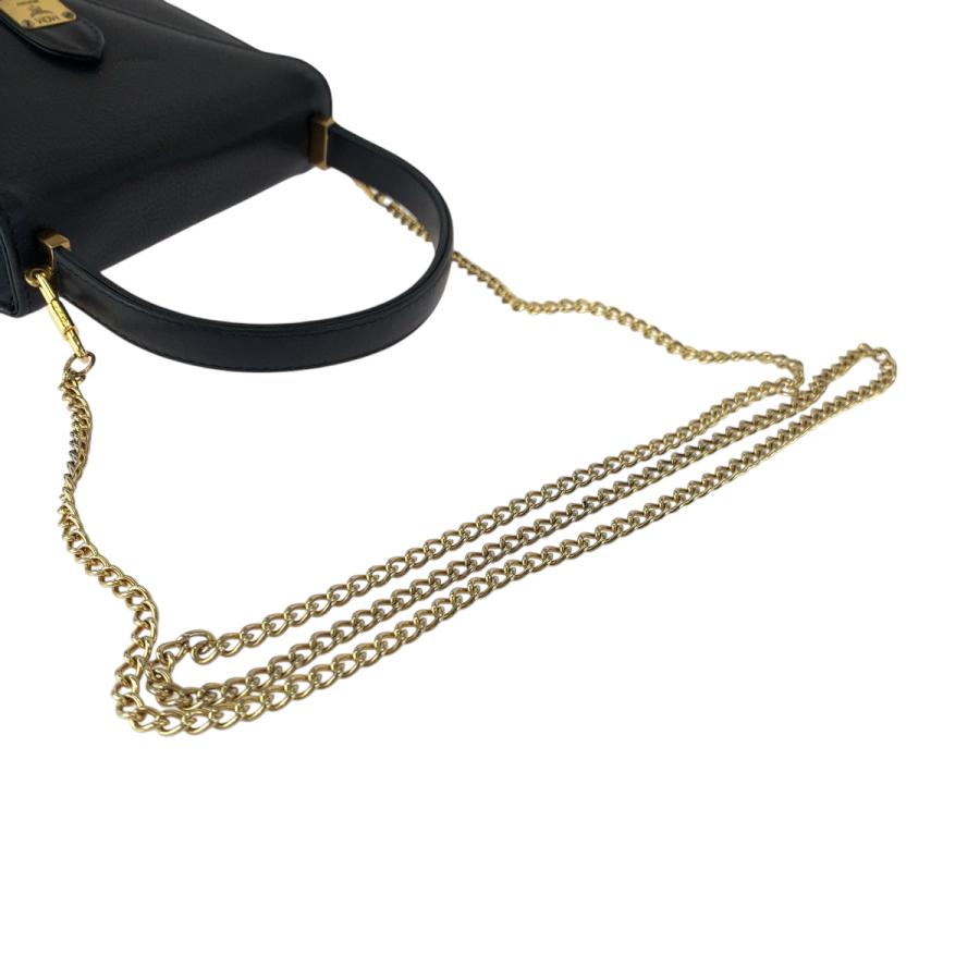 MCM 美品 エム シー ヴィンテージ ブラック 黒 ゴール金具 レザー  