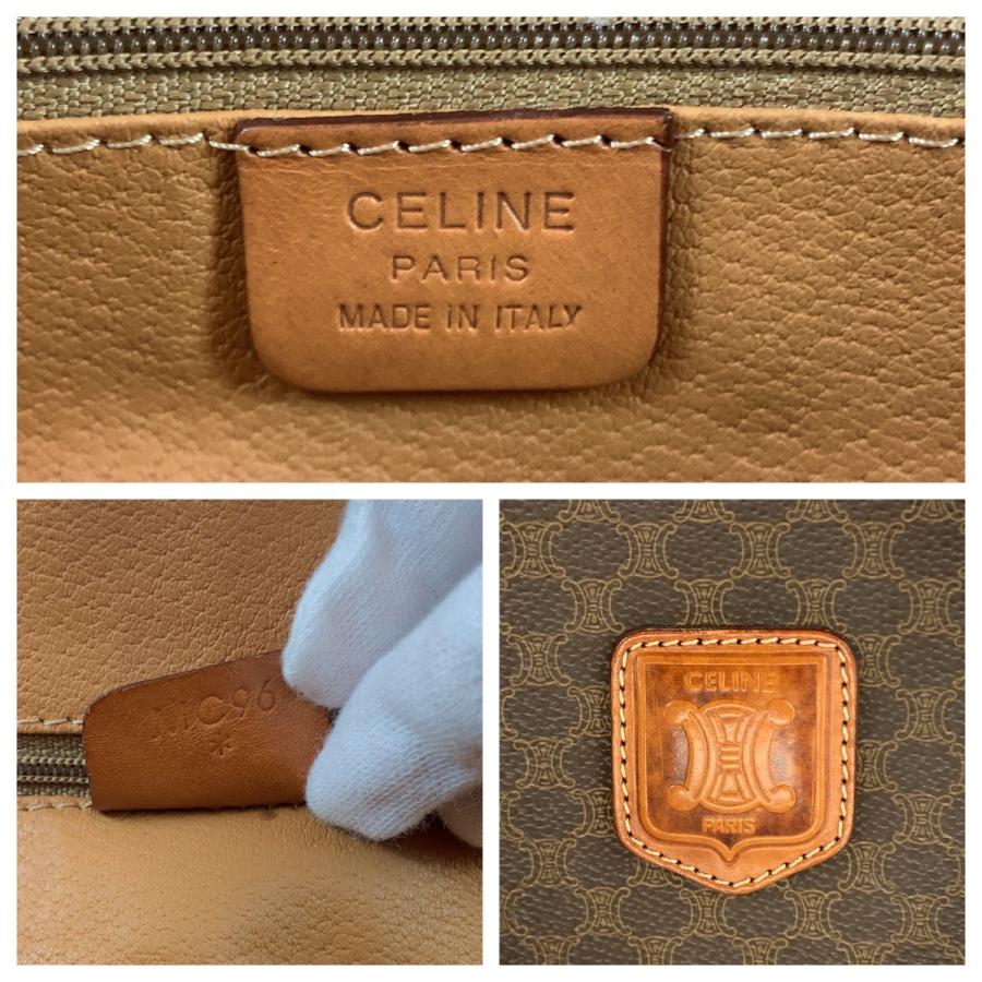 【CELINE】ハンドバッグ　マカダム柄　PVC ダークブラウン CELINE】2wayバッグ マカダム柄 PVC ダークブラウン A4 セリーヌ