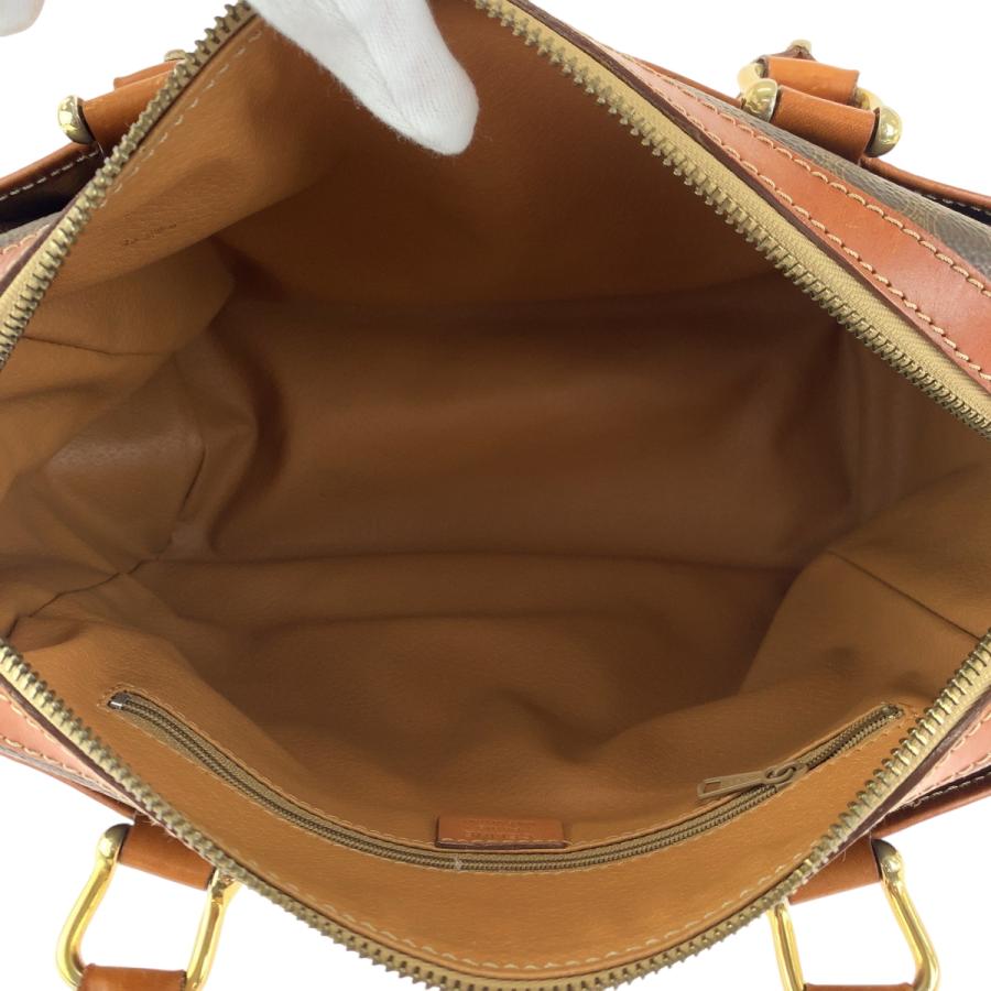 CELINE セリーヌ マカダム ブラウン ゴールド金具 PVC ハンドバッグ