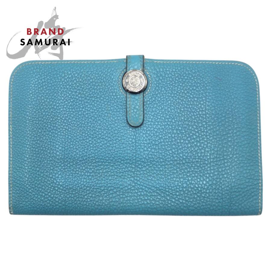 HERMES エルメス ドゴンGM ブルー ライトブルー シルバー金具