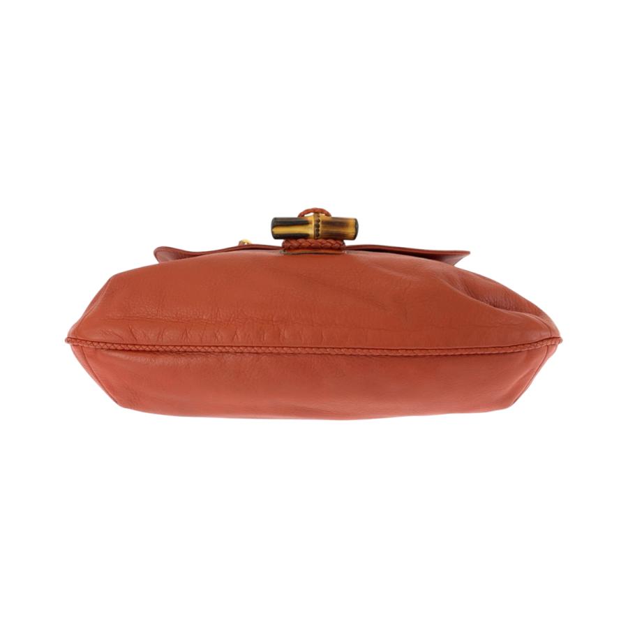美品 GUCCI グッチ バンブー オレンジ ブラウン ゴールド金具