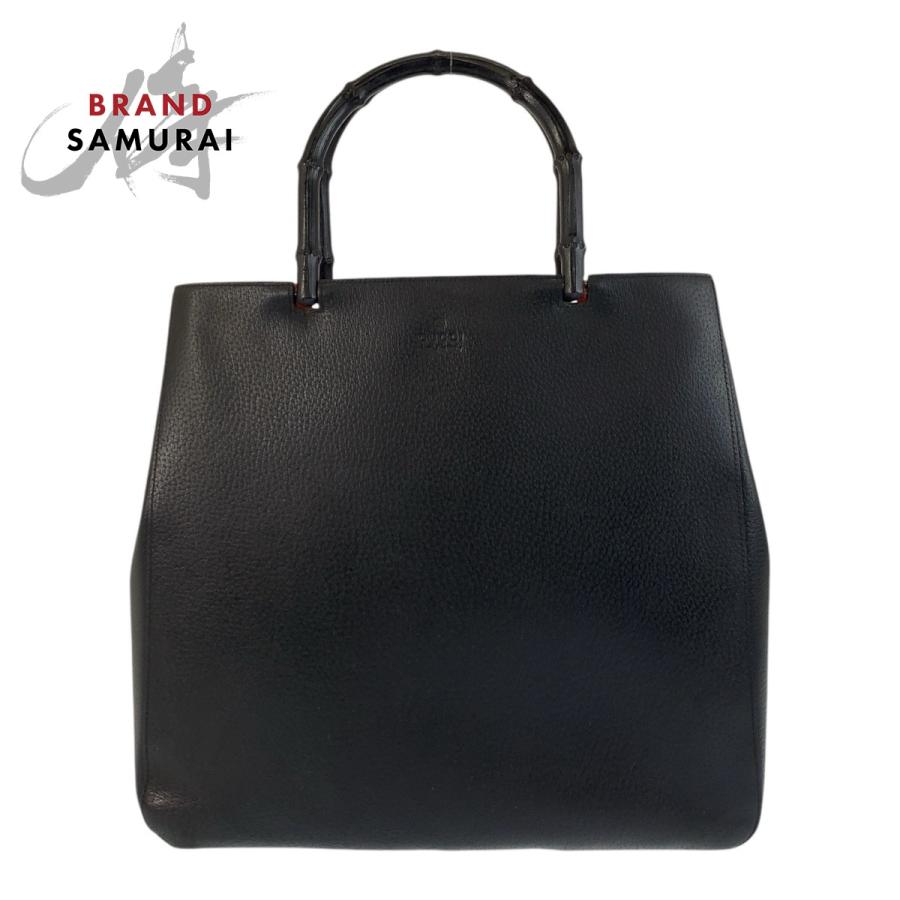 GUCCI（グッチ） 美品 バンブー ブラック 黒 レッド レザー/バンブー