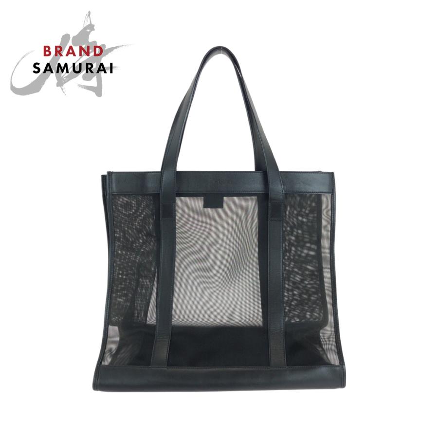 美品 GUCCI グッチ メッシュ ブラック 黒 ナイロン 002 0404 トートバッグ ショルダーバッグ レディース 502240 | GUCCI