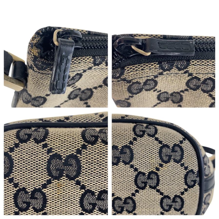 GUCCI（グッチ） 美品 ブラック ゴールド金具 GGキャンバス/レザー 039