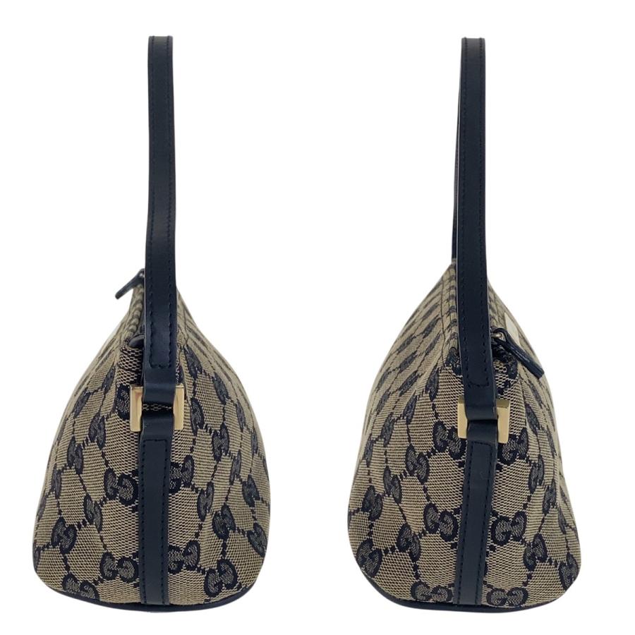 GUCCI（グッチ） 美品 ブラック ゴールド金具 GGキャンバス/レザー 039