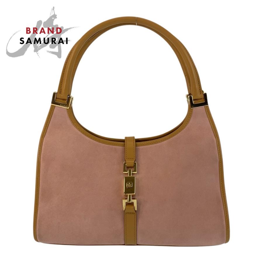 GUCCI（グッチ） ジャッキー ピンク ゴールド金具 スウェード/レザー 