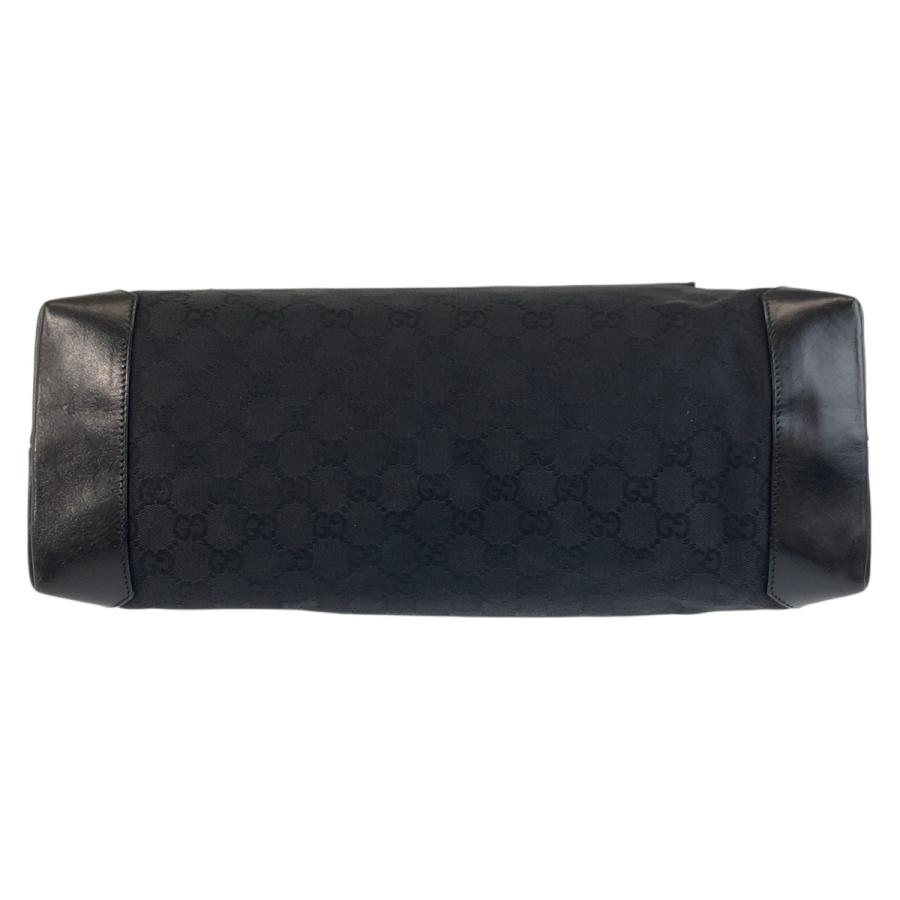 GUCCI グッチ ハンドバッグ トートバッグ ブラック 黒 キャンバス×レザー GUCCI 美品 グッチ ブラック 黒 GGキャンバス/レザー 34339