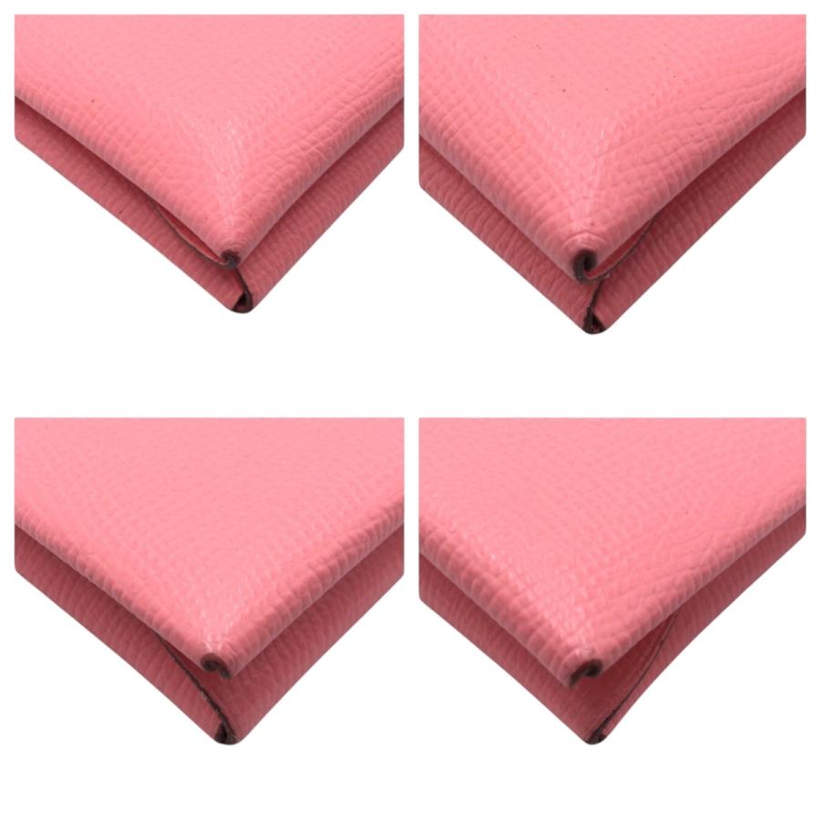 美品 HERMES エルメス カルヴィ デュオ ピンク シルバー金具 ヴォーエプソン コインケース カードケース レディース 502280 | HERMES | 02
