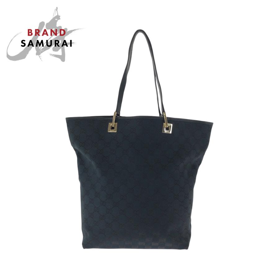 GUCCI トートバッグ 肩掛け GGキャンバス ロゴ金具 黒 002 1099