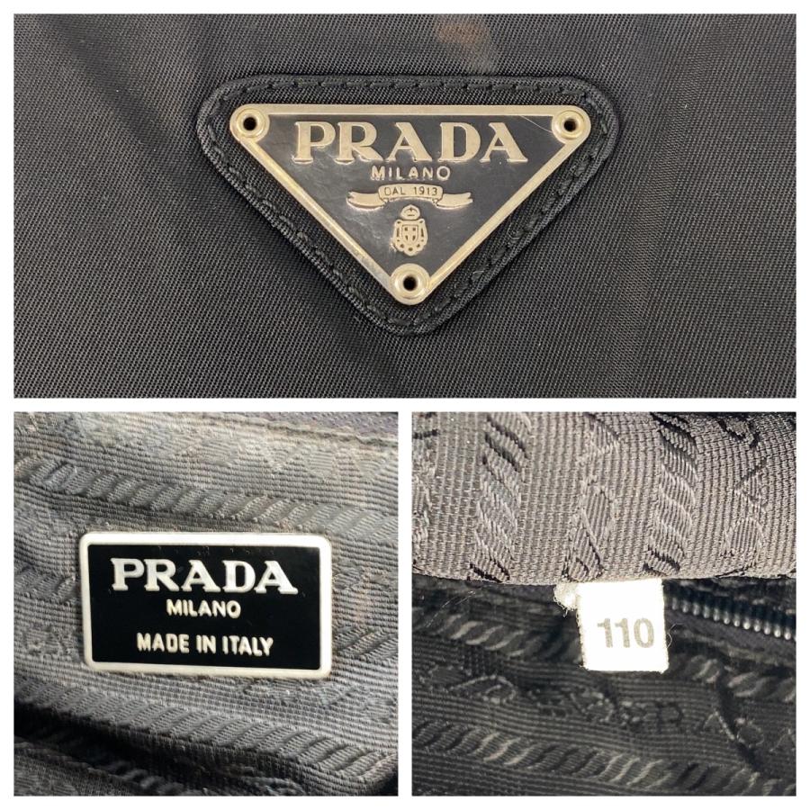 PRADA（プラダ） テスート 三角ロゴプレート ブラック 黒 シルバー金具